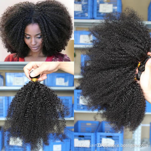 Hair Wholesale Supplier High Quality Afro Kinky Curly Virgin Human Hair Peruvian Hair Bundles Unprocessed Virgin With Closure